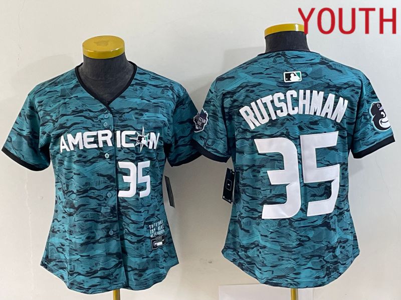 Youth Baltimore Orioles #35 Rutschman American League Nike Green 2023 MLB All Star Jersey